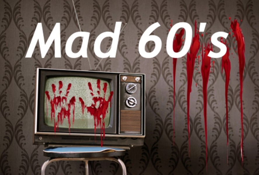 mad 60s blut verschmierter fernseher