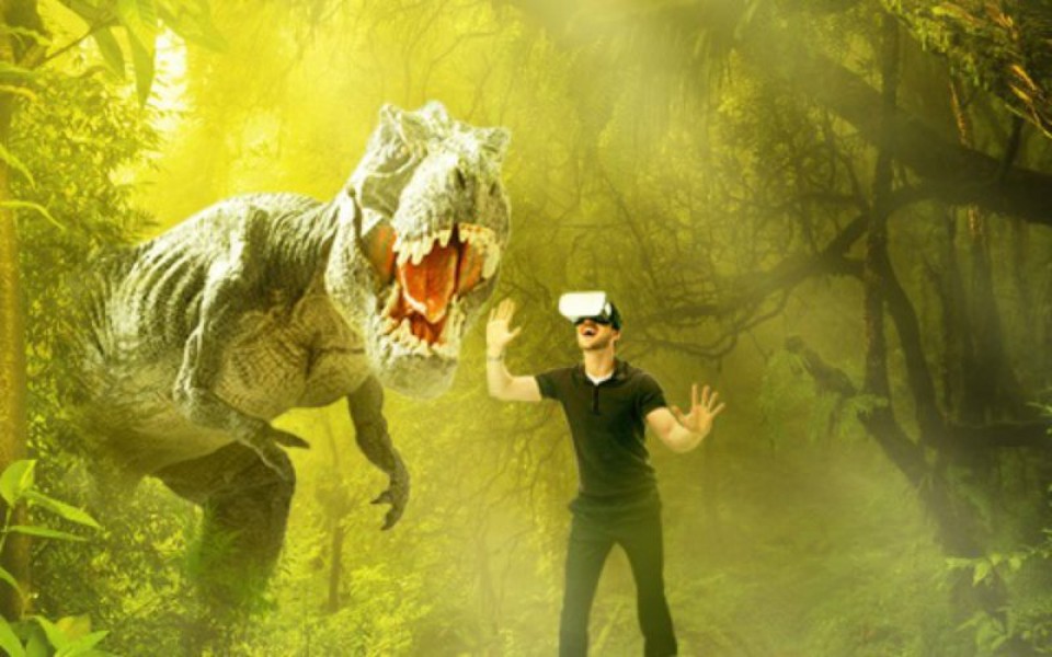 virtual reality raum dinosaurier